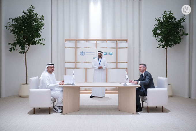 Theyab bin Mohamed bin Zayed witnesses signing of strategic partnerships during COP28 UAE