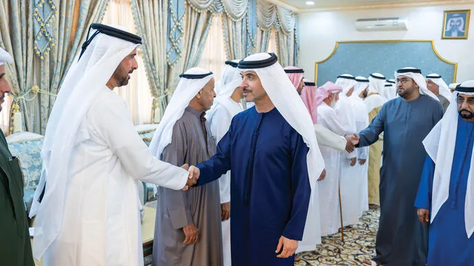 Hazza bin Zayed visits Khalfan Sultan Hudairem Al Ketbi in Al Ain