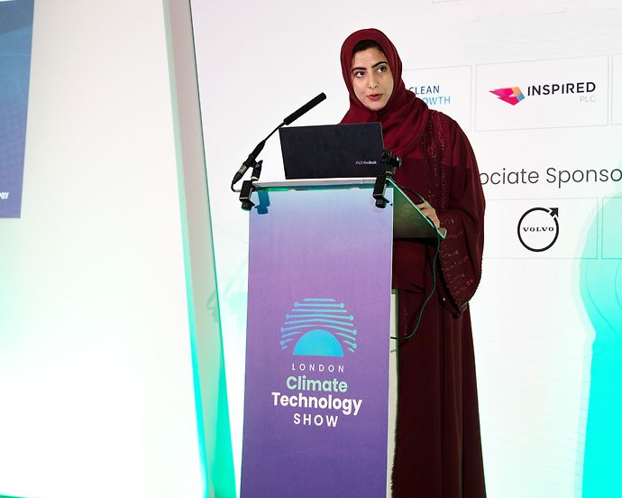 الشيخة شما بنت سلطان بن خليفة آل نهيان تدعو إلى زيادة الابتكار والتعاون في معرض لندن لتكنولوجيا المناخ