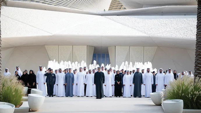 Khaled bin Mohamed bin Zayed  raises UAE flag at Zayed National Museum to mark Flag Day