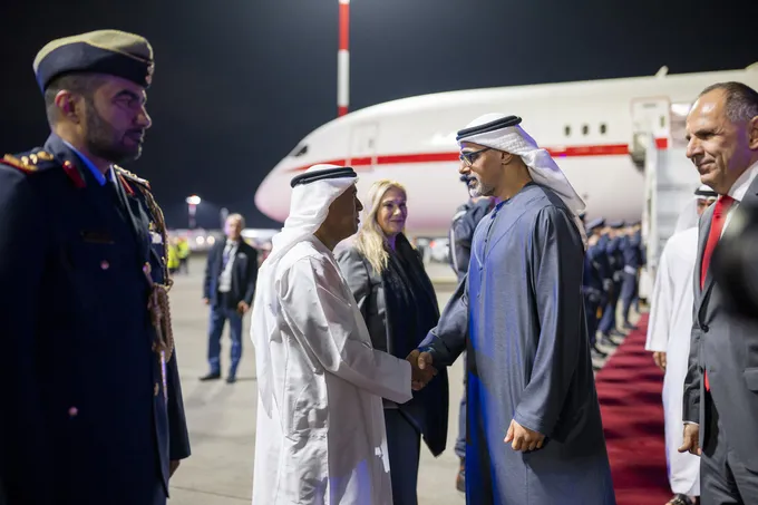 Crown Prince of Abu Dhabi arrives in Athens on official visit to Greece