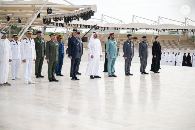 Theyab bin Mohamed bin Zayed attends silent prayer at Wahat Al Karama