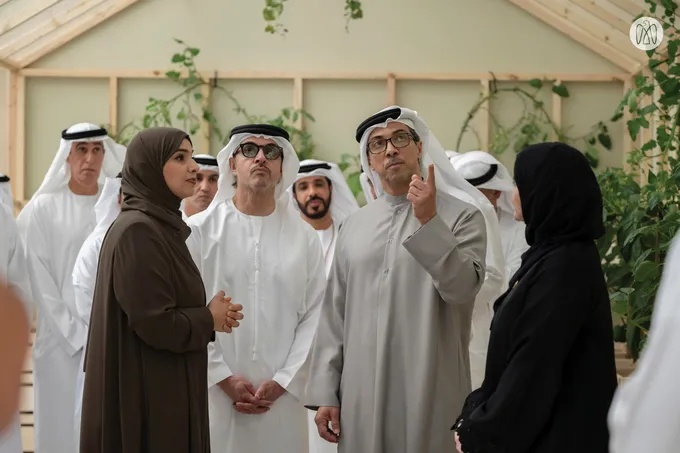 Mansour bin Zayed and Hazza bin Zayed witness the launch of the first edition of the UAE Agricultural Conference and Exhibition in Al Ain.
