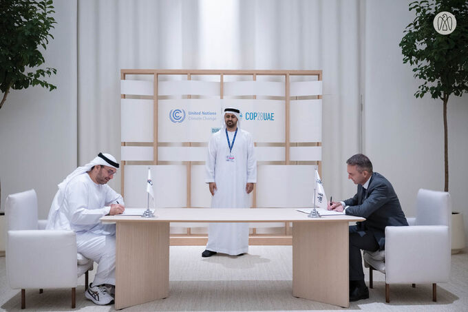 Theyab bin Mohamed bin Zayed witnesses signing of strategic partnerships during COP28 UAE