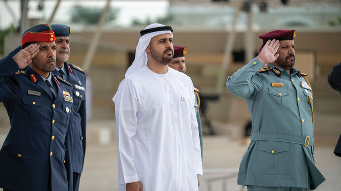 Theyab bin Mohamed bin Zayed attends silent prayer at Wahat Al Karama