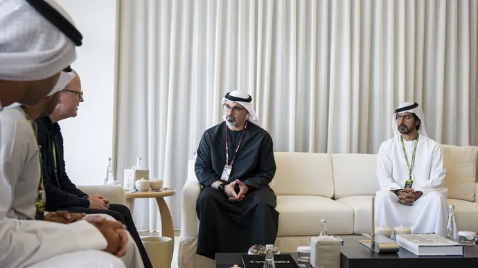 Khaled bin Mohamed bin Zayed  attends activations at 17th Formula 1 Etihad Airways Abu Dhabi Grand Prix