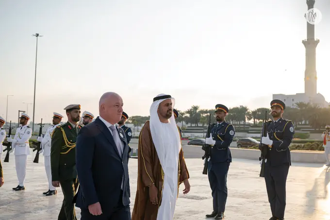 Theyab bin Mohamed bin Zayed receives Prime Minister of New Zealand at Wahat Al Karama