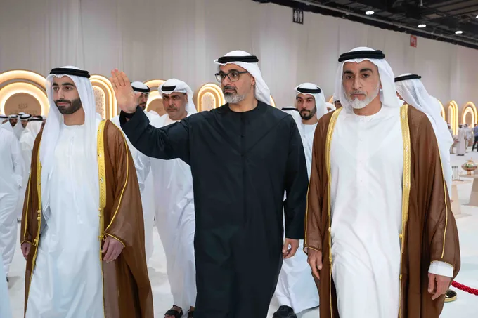 Khaled bin Mohamed bin Zayed attends Omeir Saeed Al Mheiri wedding reception