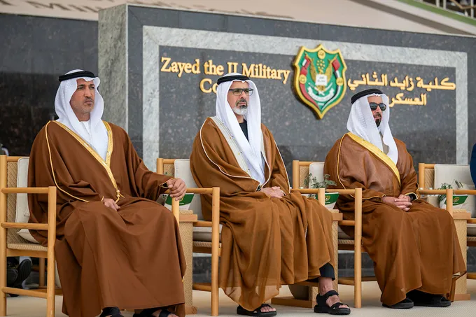 UAE President attends graduation ceremony of 50th cohort and first university-level cohort of cadet officers at Zayed II Military College in Al Ain Region