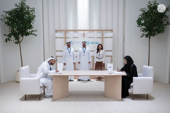 Theyab bin Mohamed bin Zayed witnesses signing of strategic partnerships during COP28 UAE