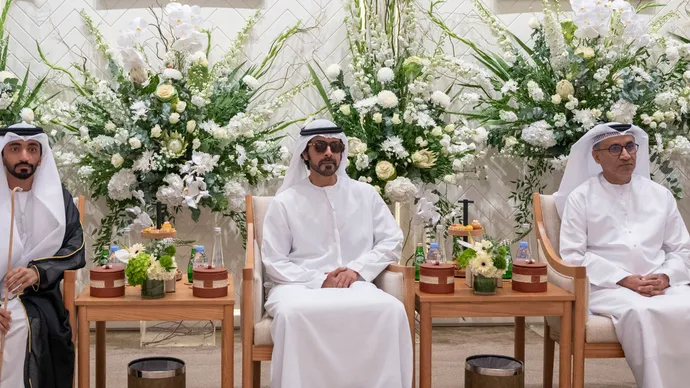 خليفة بن طحنون بن محمد  يحضر حفل استقبال بمناسبة زفاف أحمد محمد الظهوري