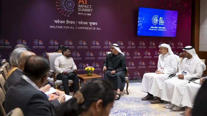 On sidelines of AI Impact Summit, Crown Prince of Abu Dhabi meets President of Democratic Socialist Republic of Sri Lanka