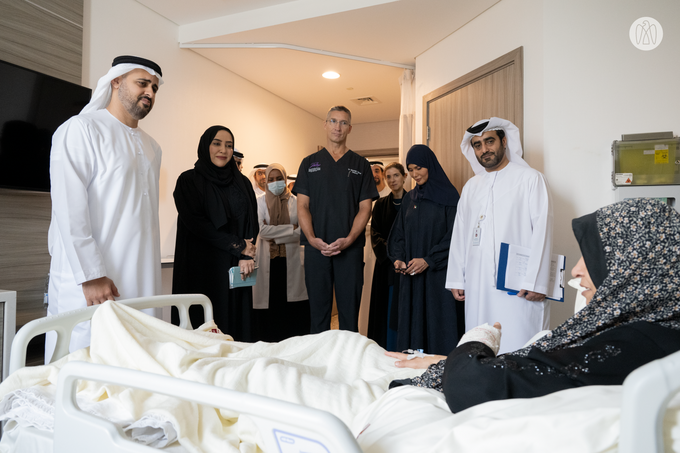 Theyab bin Mohamed bin Zayed visits Palestinian children and their families receiving treatment in UAE hospitals