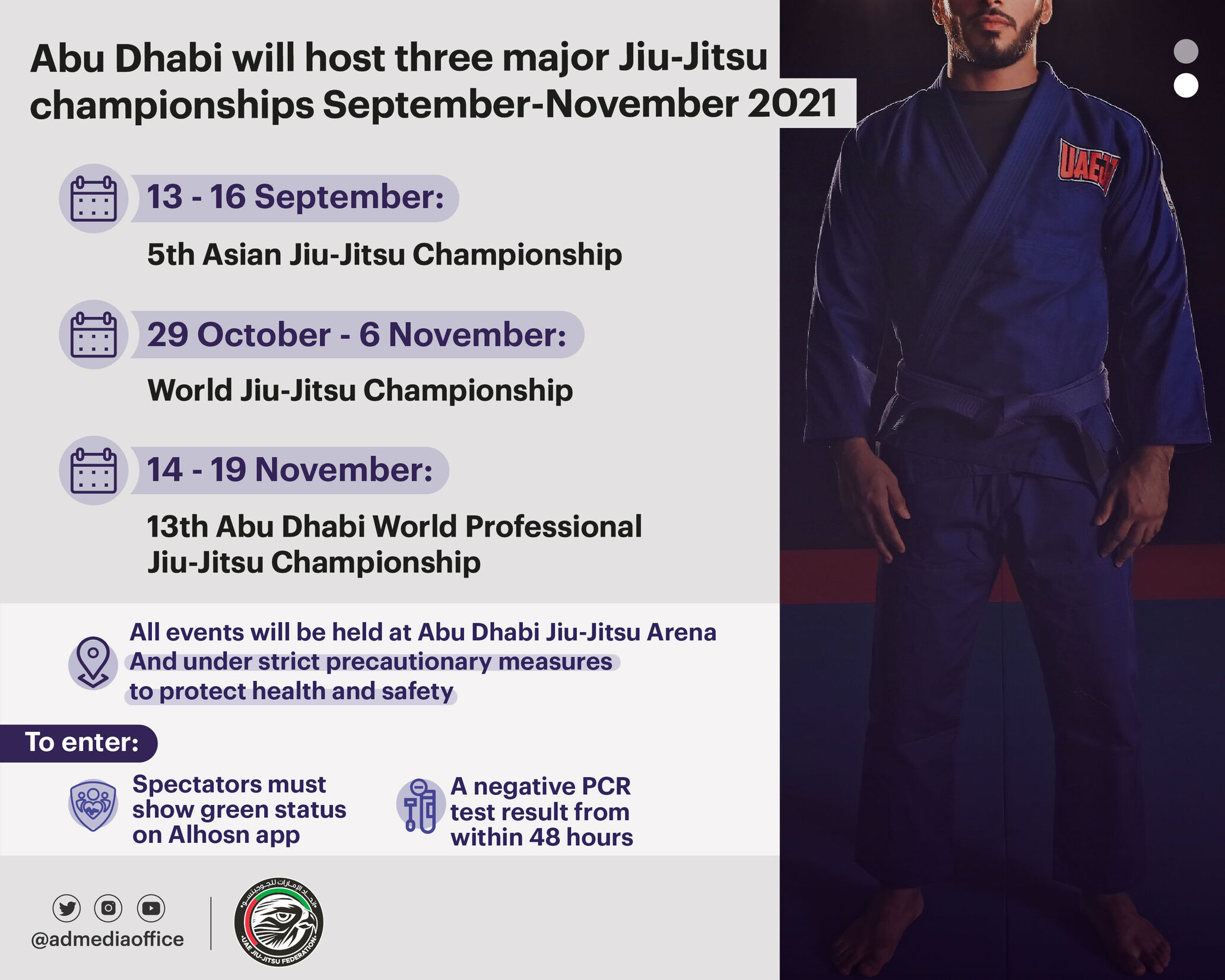 Abu Dhabi to host three major JiuJitsu championships in coming months