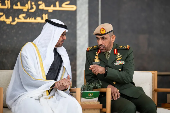 UAE President attends graduation ceremony of 50th cohort and first university-level cohort of cadet officers at Zayed II Military College in Al Ain Region