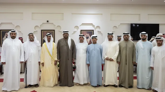 Mohammed bin Hamdan bin Zayed attends Zayed Khalifa Al Mehairbi wedding reception
