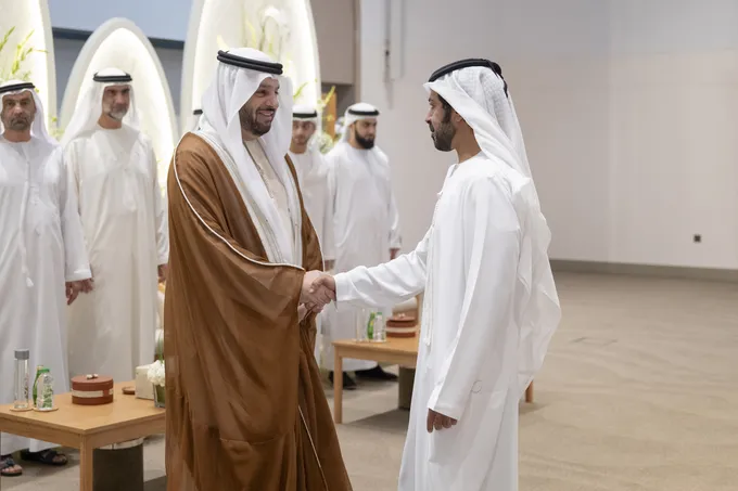 Khaled bin Mohamed bin Zayed attends wedding reception of Abdulaziz and Abdulla, sons of Faisal Abdulaziz Al Bannai
