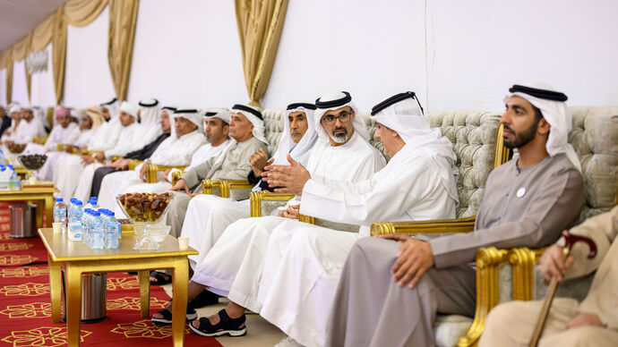 Khaled bin Mohamed bin Zayed offers condolences on the passing of Khalfan Matar Al Rumaithi