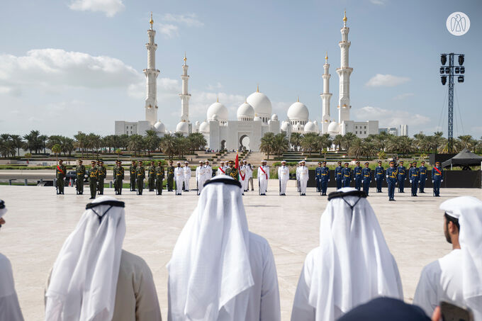 Theyab bin Mohamed bin Zayed attends silent prayer at Wahat Al Karama