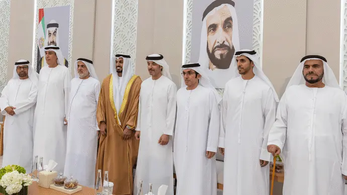 هزاع بن زايد يحضر حفل استقبال بمناسبة زفاف سعيد عبدالله نهيل النعيمي