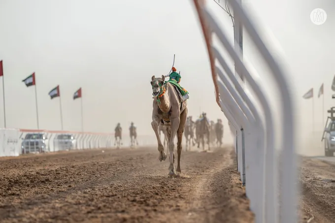 Hazza bin Zayed attends Lagaya category race at Al Rawda Racetrack in Al Ain Region