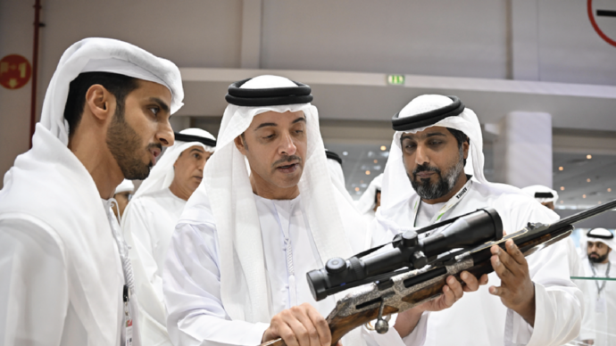Hazza bin Zayed visits 20th Abu Dhabi International Hunting and Equestrian Exhibition
