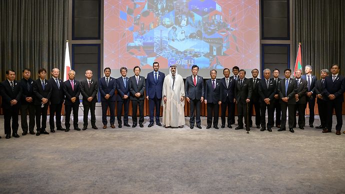 خالد بن محمد بن زايد يحضر حفل استقبال رسمي لجمعية الصداقة اليابانية الإماراتية