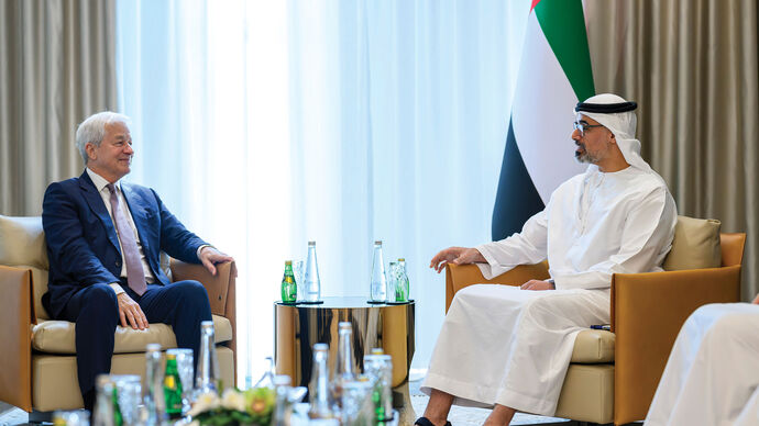 Khaled bin Mohamed bin Zayed meets JP Morgan Chase CEO