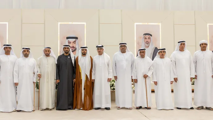 هزاع بن زايد ونهيان بن زايد يحضران حفل استقبال بمناسبة أفراح المهيري