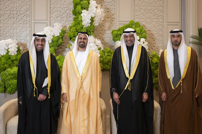 Theyab bin Mohamed bin Zayed attends Othman Abdullah Al-Yahya wedding reception
