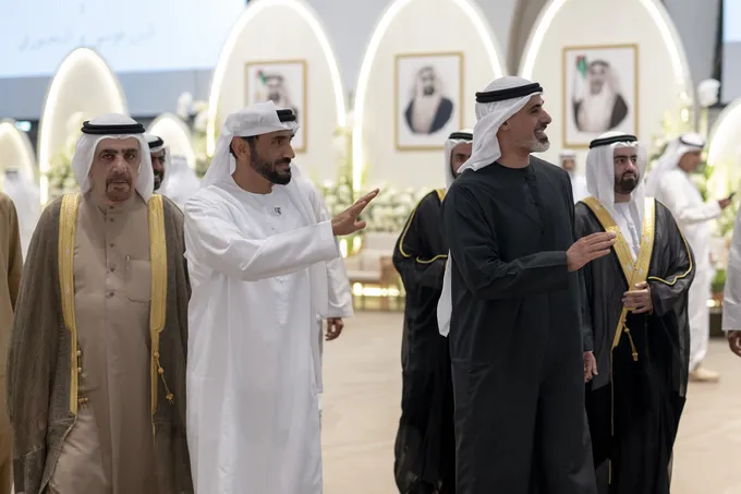 Khaled bin Mohamed bin Zayed attends wedding reception of Abdulaziz and Abdulla, sons of Faisal Abdulaziz Al Bannai