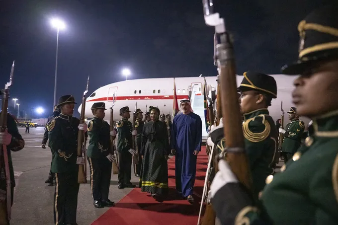 On behalf of the UAE President.. Crown Prince of Abu Dhabi arrives in Johannesburg to attend G20 summit