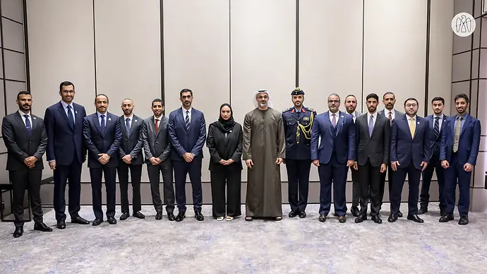 Khaled bin Mohamed bin Zayed meets UAE Embassy staff, military attaché representatives and Japan-based ADNOC employees, in Tokyo