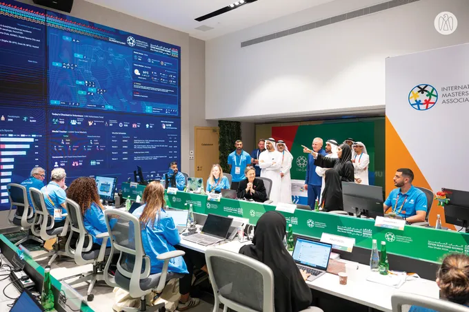 Nahyan bin Zayed and Theyab bin Mohamed bin Zayed attend Open Masters Games Abu Dhabi 2026