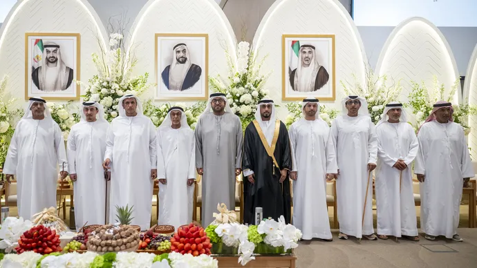 محمد بن حمدان بن زايد  يحضر حفل استقبال بمناسبة زفاف ناصر النخيرة الشامسي