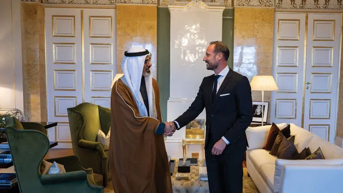 Crown Prince of Abu Dhabi meets Crown Prince of Norway