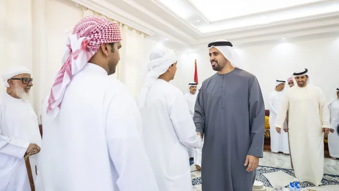 Theyab bin Mohamed bin Zayed visits martyr Ali Saeed Al Mesmari’s family