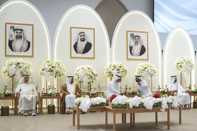 Hazza bin Zayed attends Al Dhaheri and Al Otaiba wedding in Abu Dhabi