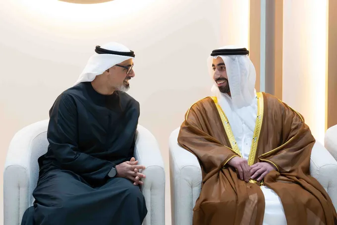 Khaled bin Mohamed bin Zayed attends Omeir Saeed Al Mheiri wedding reception