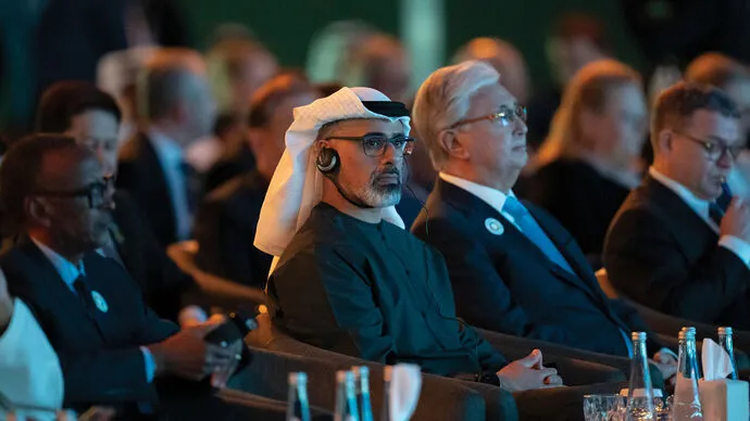 Khaled bin Mohamed bin Zayed attends dialogue sessions of heads of state and government as part of first day of ADSW Summit 2025