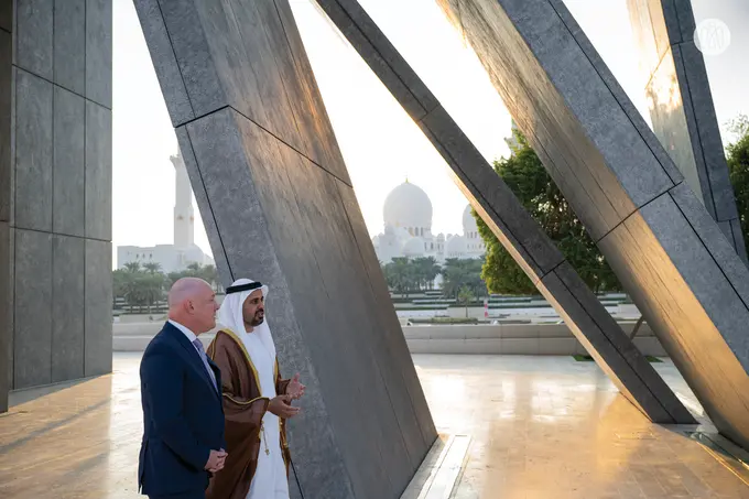 Theyab bin Mohamed bin Zayed receives Prime Minister of New Zealand at Wahat Al Karama