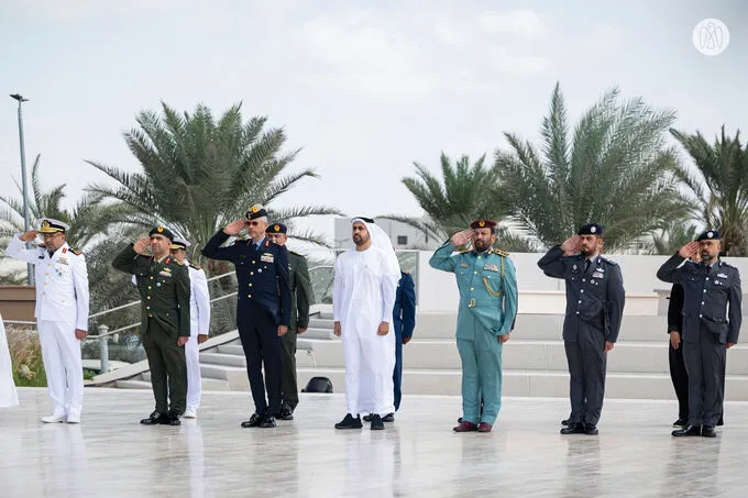 Theyab bin Mohamed bin Zayed attends silent prayer at Wahat Al Karama