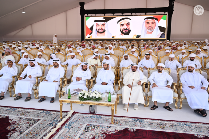 Khalid bin Sultan bin Zayed honours winners of Sweihan camel mazayna at 18th Al Dhafra Festival