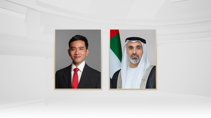 Khaled bin Mohamed bin Zayed congratulates Gibran Rakabuming Raka on his election as Vice President of Indonesia