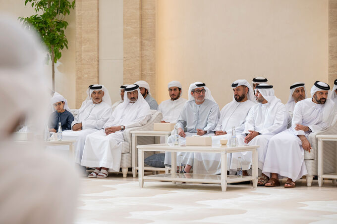 UAE President accepts condolences for third day over passing of Tahnoun bin Mohammed from international delegations, crowds of mourners